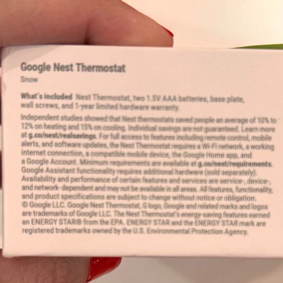Google Nest Smart Thermostat SKU GA01334-US NIB Never Opened - Picture 5 of 8